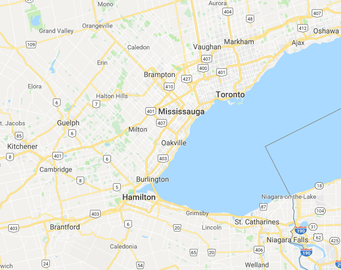 map of the Greater Toronto Area